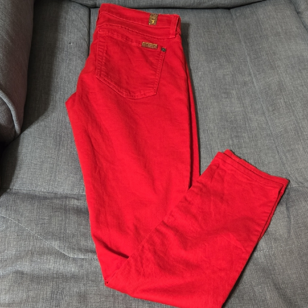 7 For All Mankind Red Denim Jeans
